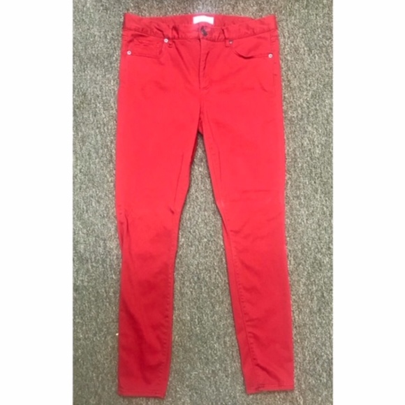 LOFT Cute Red Jeans / Jean Leggings - Picture 2 of 4